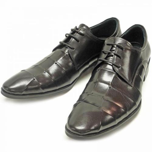 Encore By Fiesso Black Genuine Leather Lace up Shoes FI3028