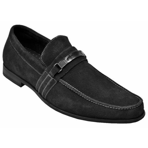 Stacy Adams "Carville" Black Suede Loafer Shoes 24889
