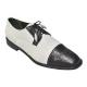 Los Altos White / Black Genuine Crocodile Belly & Lizard  Shoes ZV093755
