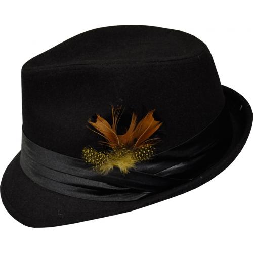 Milani Black Small Brim Wool Blended Fedora Dress Hat FD202