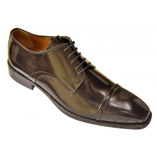 Matteo Massimo Forma 150 Brown Genuine Patent Leather Oxford Dress Shoes