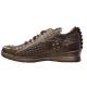 Fennix Italy 3340 Chocolate All-Over Genuine Baby Hornback Crocodile Sneakers With Alligator Head