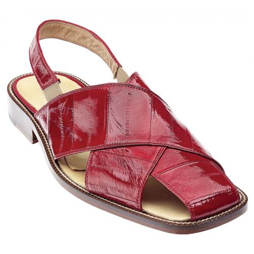 Belvedere "Monza" Red Genuine Eel Sandals