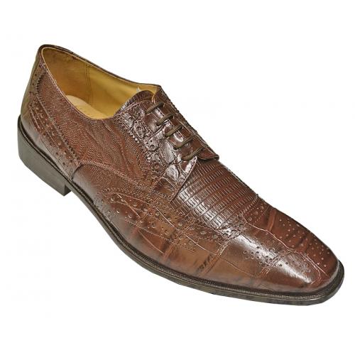 Giorgio Brutini Brown Alligator and Lizard Print Shoes For Men ...