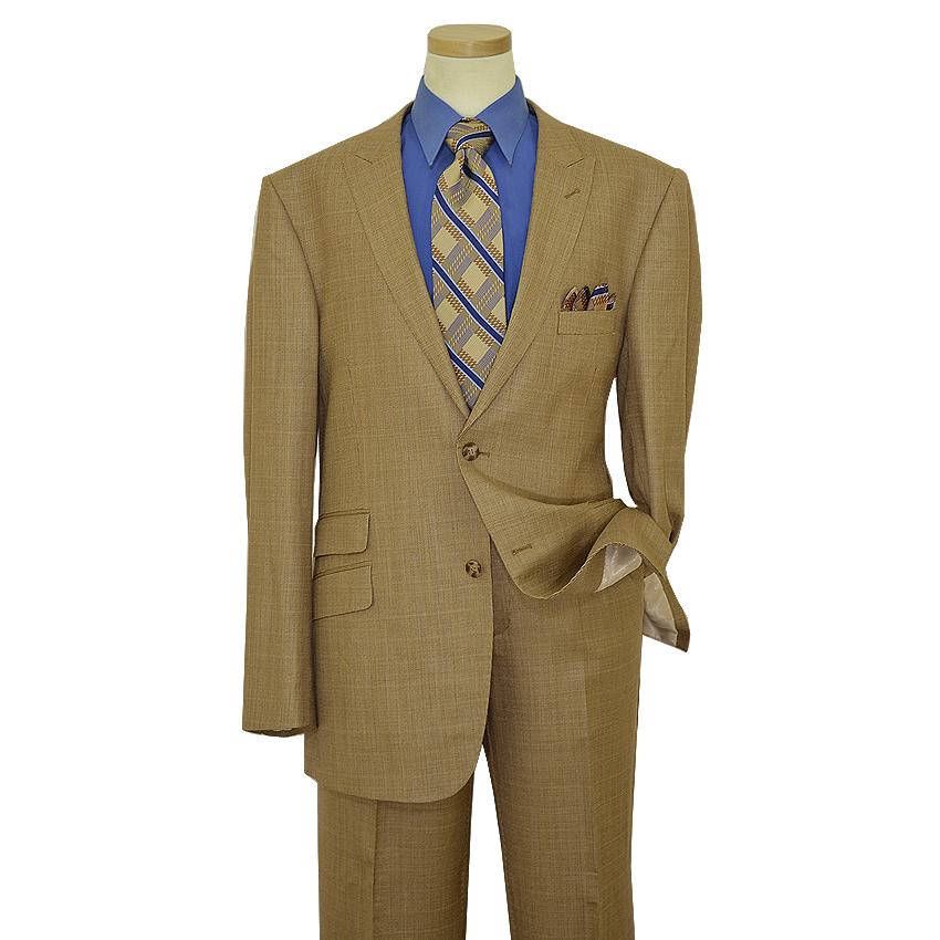 Luciano Carreli Collection Tan / Blue Checkered Design Super 150'S Suit ...