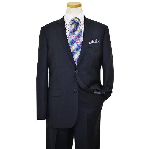 Elements by Zanetti Navy Blue Super 110's Wool Classic Fit Suit 1015