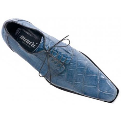Mauri "Attitude" 42710 Blue De Greece Genuine Alligator / Baby Crocodile Shoes