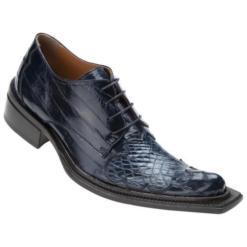 Mauri "Viper" 44295 Wonder Blue Genuine Eel Crocodile Shoes