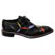 Mauri "Ease" 4169 Charcoal Grey With Red/Violet/Apple Green Accents Genuine All-Over Alligator Shoes