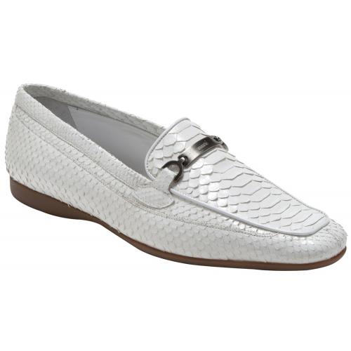 Mauri "Blanc" 9233 White Genuine Python Shoes
