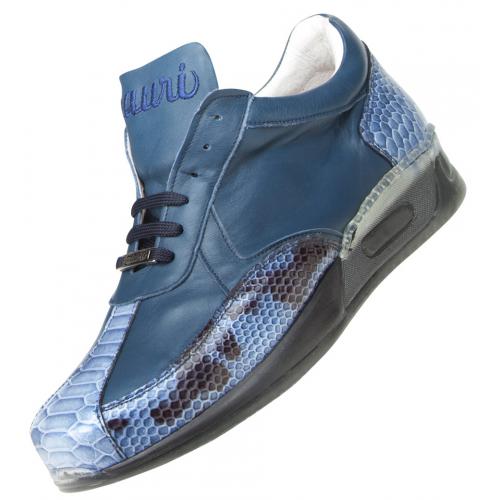 Mauri "Aquarium" M788 Wonder Blue Genuine Malabo Nappa Leather Sneakers.
