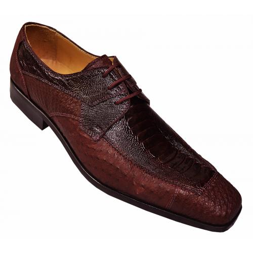 David Eden "Donald" Wine Genuine All-Over Ostrich Shoes