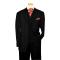 Extrema Black With Black Shadow Pinstripes 140's Wool Vested Suit HA00111