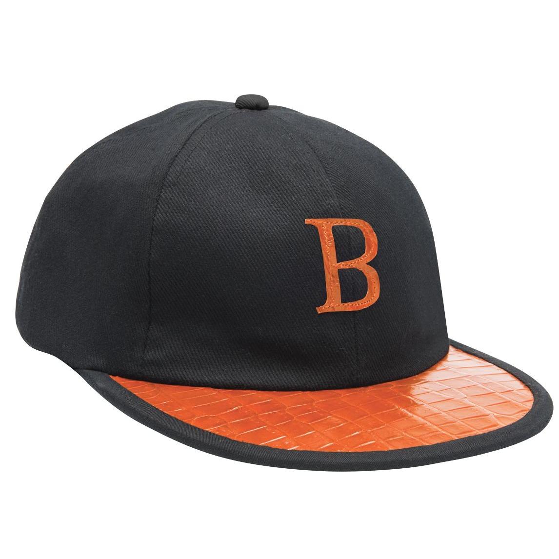 Belvedere 1186 Black / Orange Genuine Crocodile Baseball Cap - $179.90 ...