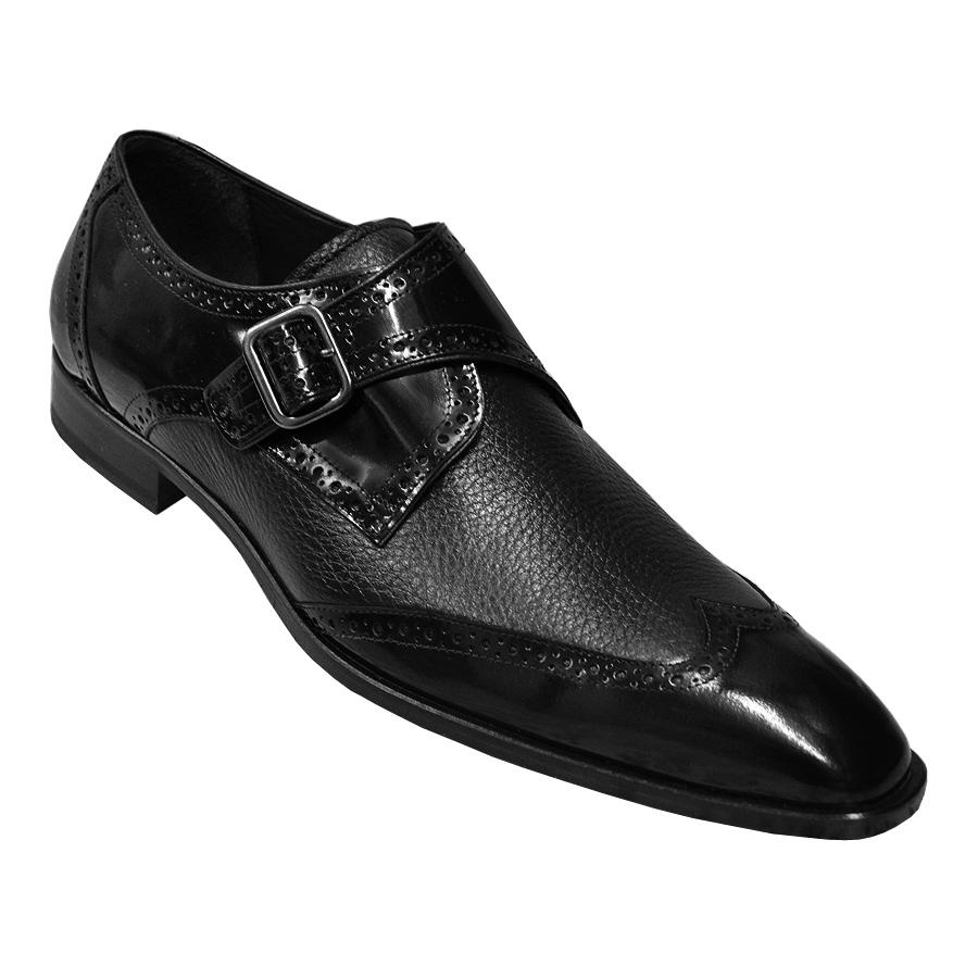 Mezlan Senator Black Genuine Deerskin / Calfskin Italian Shoes 157607 ...