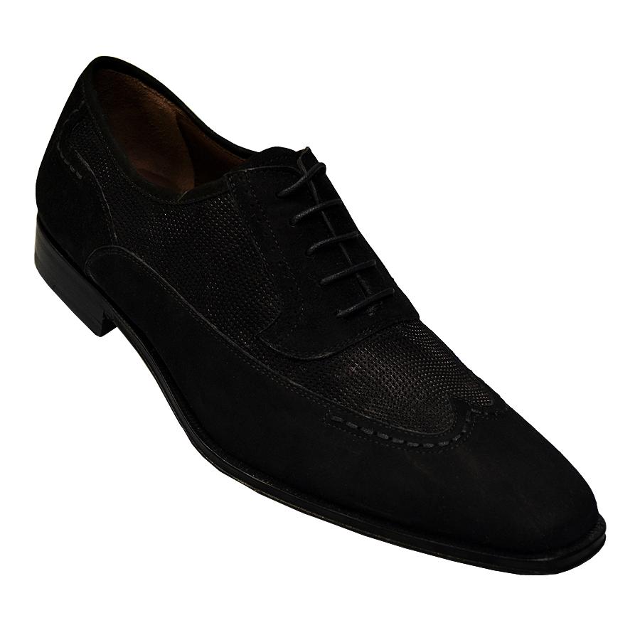 Mezlan Black Suede Wing Tip Oxford Shoes 15583-1 - $129.90 :: Upscale ...