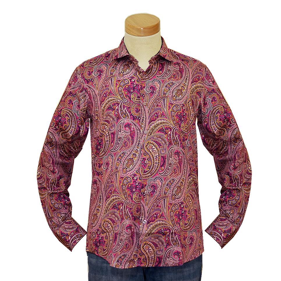 Sambuca Pink / Purple / White / Fuchsia Paisley Design Long Sleeve ...