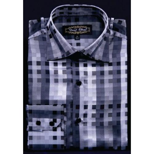 Daniel Ellissa Black Fancy Polyester Shirt With Button Cuff FSS1401