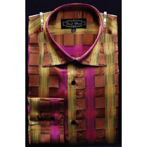 Daniel Ellissa Fuchsia Mens Fancy Polyester Shirt With Button Cuff FSS1403