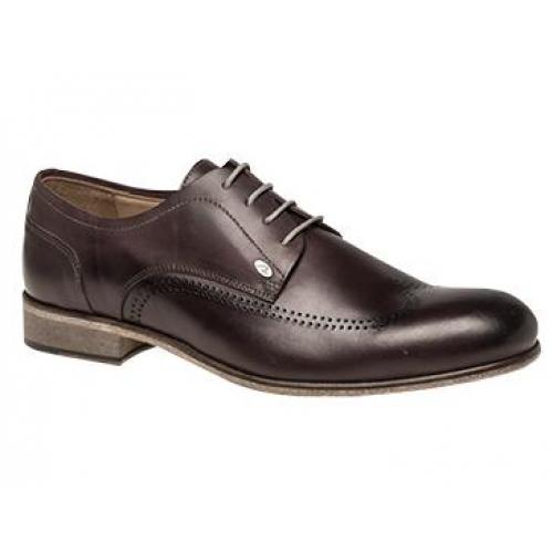 Bacco Bucci "Campana" Brown Genuine Soft Italian Calfskin Wingtip Oxford Dress Shoe