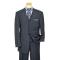 Luciano Carreli Collection Grey / Blue / Black Windowpanes Design With Black Hand-Pick Stitching Super 150'S Vested Suit 6295-7041