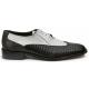 Giorgio Brutini "Melby" Black / White Wing Tip Lizard Print Shoes 21007