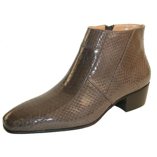Giorgio Brutini "Tuscon" Grey Genuine Snakeskin Boots 15549