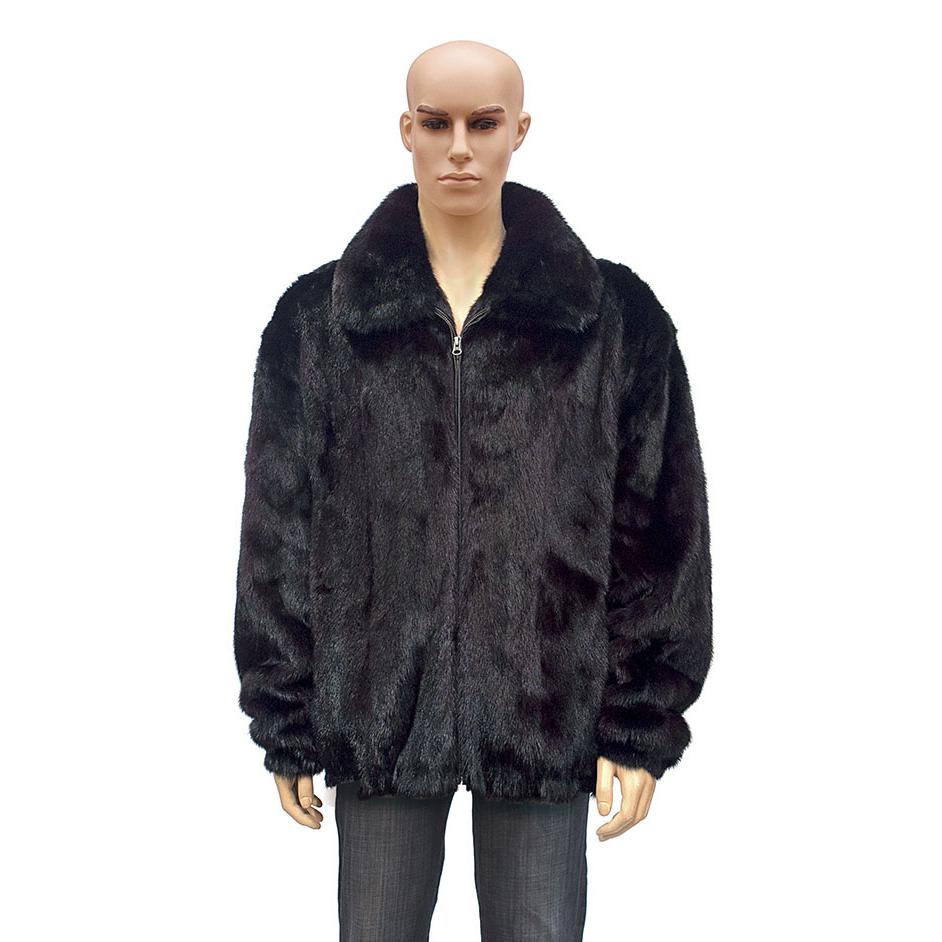 Winter Fur Full Skin Mink Jacket With Fox Collar | Upscale