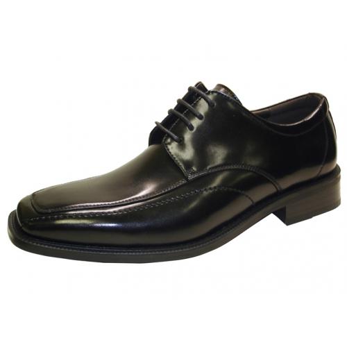 Giorgio Brutini "Redford" Black Sleek And Smooth Genuine Leather Shoes 175841.