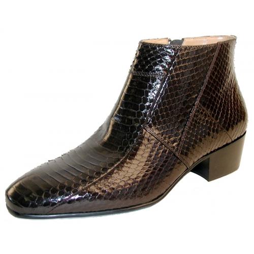 Giorgio Brutini "Tuscon" Brown Genuine Snakeskin Boots 155492