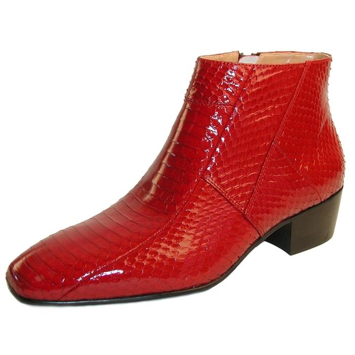 snakeskin red boots