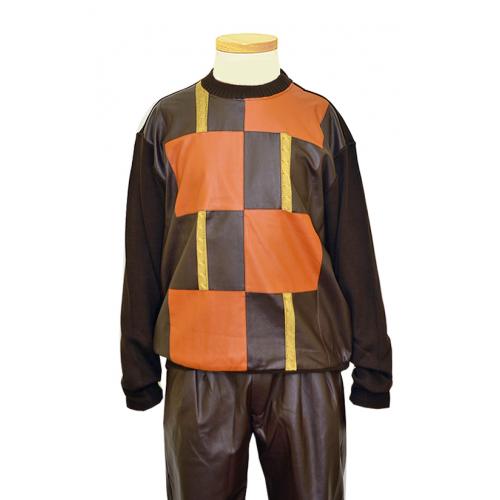 Bagazio Dark Brown / Caramel PU Leather 2 PC Outfit BM1452