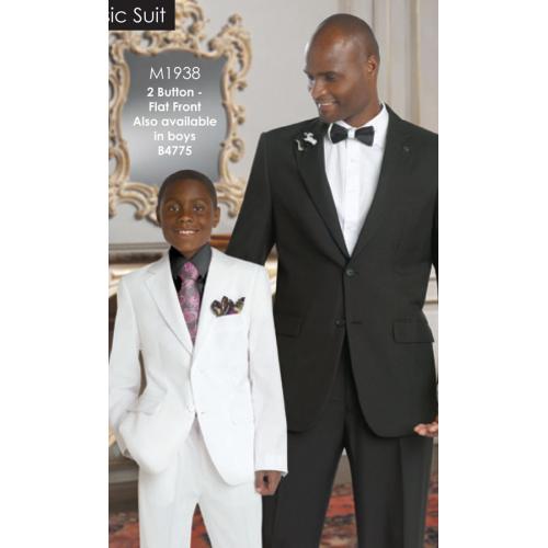 E. J. Samuel Solid Black Slim Fit Suit M1938