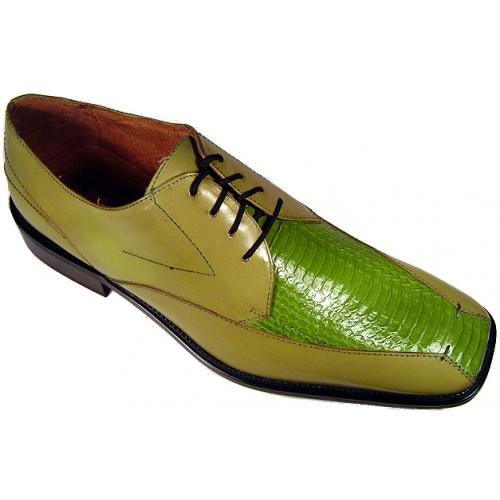 Stacy Adams Lime Green Genuine Snake Skin Shoes 23276-19