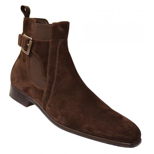 Calzoleria Toscana "Ancona" Chocolate Genuine Suede Leather Ankle Boots 1112