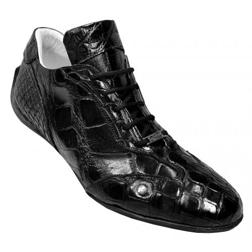 Mauri 8673 Black All Over Genuine Alligator Sneakers