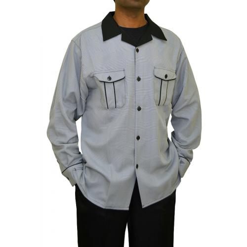 Blue Jazz White / Black Long Sleeve 2pc Outfit Set PLHH-1