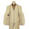 Tayion By Montee Holland Bone With Brown Hand-Pick Stitching Vested Wool Suit 029.