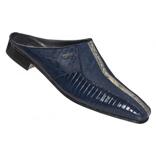 Mauri  "2096/4" Blue Genuine Stingray Highway / Iris Blue Lizard Half Shoes