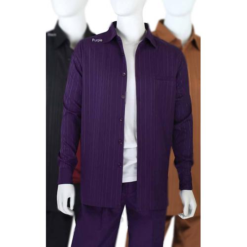Blue Jazz Purple Long Sleeve 2pc Outfit Set PLTT-1