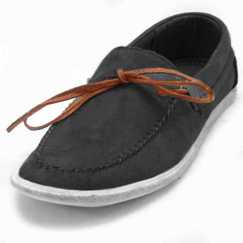 Fiesso Grey Genuine Leather Loafer Shoes FI2121