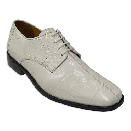 Liberty White Genuine Leather - Alligator Print Shoes L-764