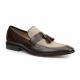 Giorgio Brutini "McCord" Brown / Natural Genuine Leather / Canvas With Tassels Moc Toe Slip-On Loafer Dress Shoes 250042