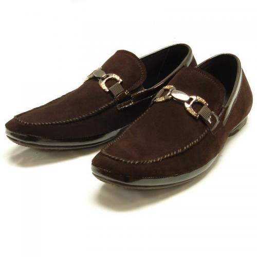 Encore By Fiesso Brown Suede Loafer Shoes With Bracelet FI3002