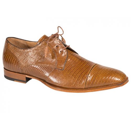 Mezlan "Valdes" 3951 Camel Genuine Lizard With Matched Tassels Oxford Shoes