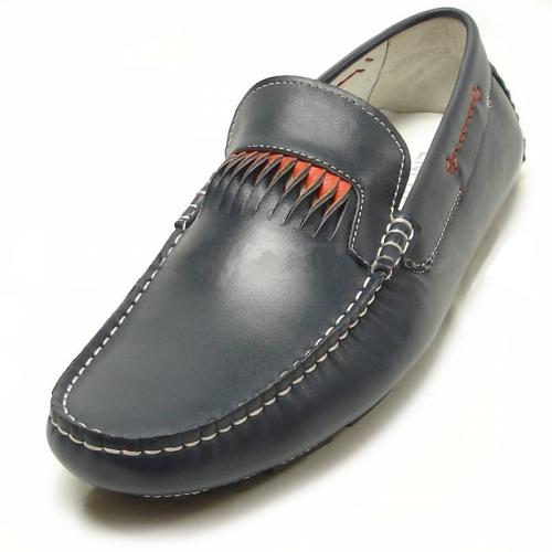 Encore By Fiesso Navy Genuine Leather Loafer Shoes FI3085