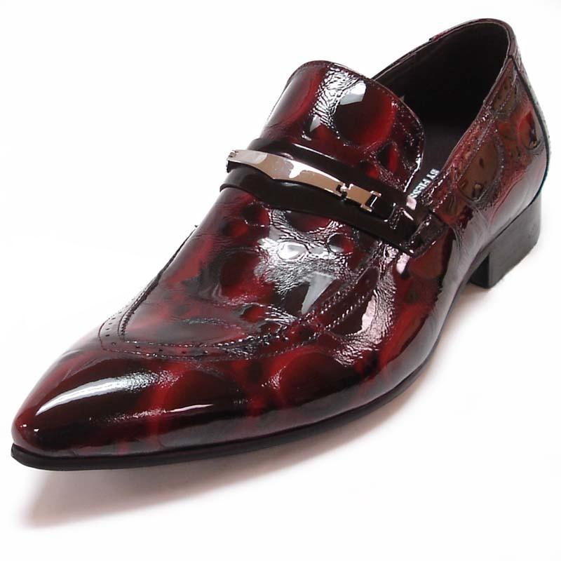 Encore By Fiesso Burgundy Patent Leather Loafer Shoes With Bracelet ...