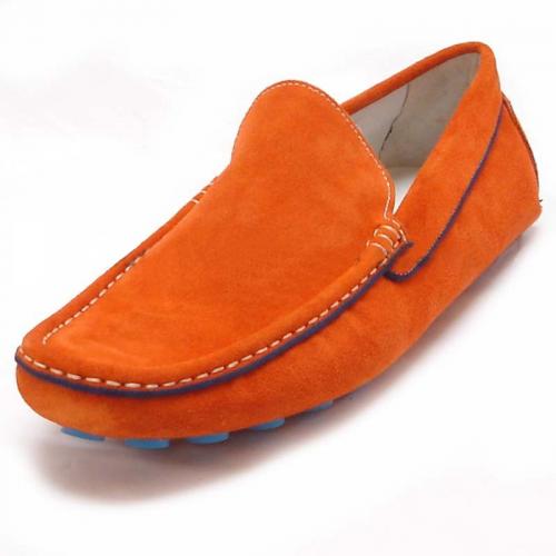 Encore By Fiesso Red Suede Loafer Shoes FI3117