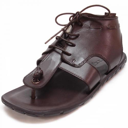 Encore By Fiesso Coffee High Top Leather Sandals FI4045