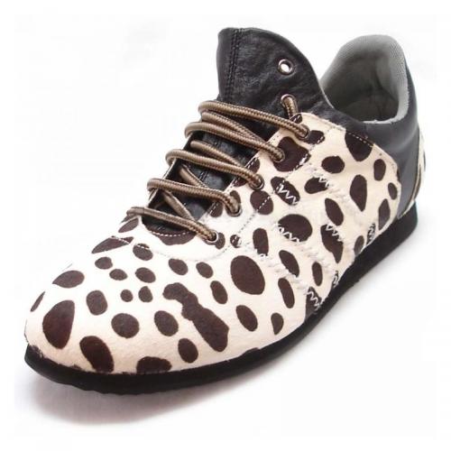 Encore By Fiesso Black / White Pony Hair / Leather Casual Shoes FI6736